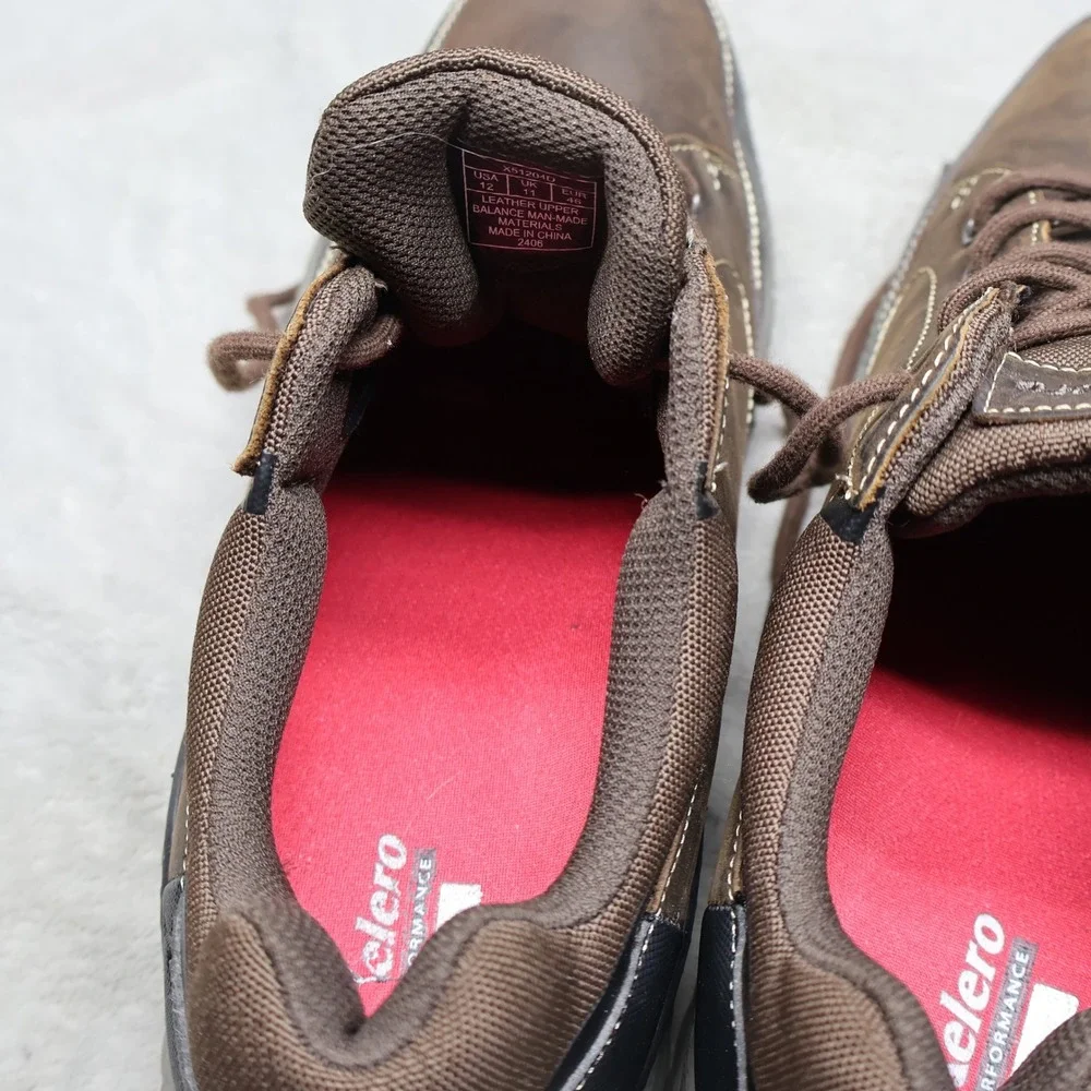 Xelero Mens 12 Walking Shoes Brown Leather Performance Comfort Lace‎ Up Everyday
